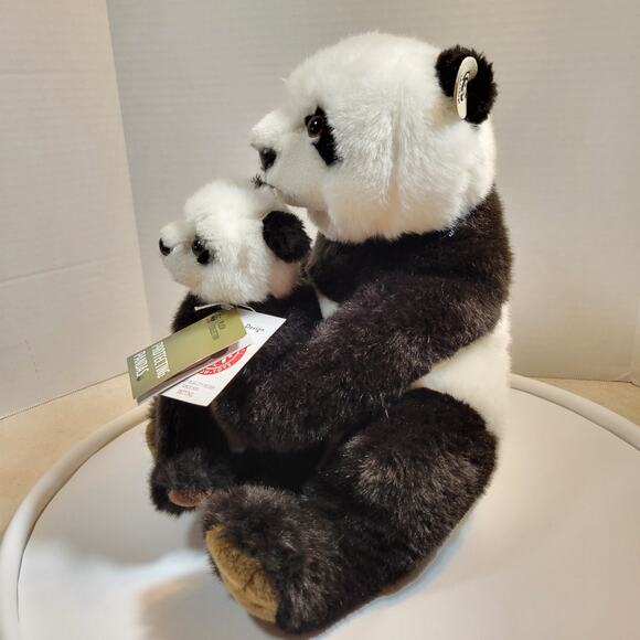 WWF Panda Mom Baby Plush 11" Protecting Pandas Dutch Design Bon Ton Toys - Picture 4 of 16